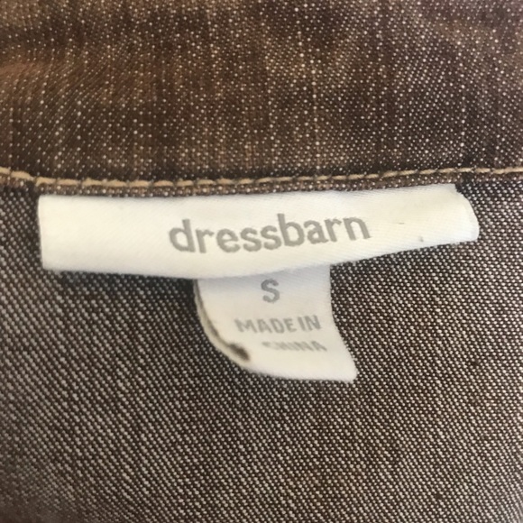 DRESSBARN Brown Fade Jean Button Down Jacket - Picture 5 of 6